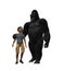 Gorilla Walking With A Child