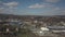 Gorlice, Poland - 3 9 2019: Industrial region of the Carpathian city. Top view of the refinery and auxiliary buildings.