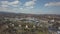 Gorlice, Poland - 3 9 2019: Industrial region of the Carpathian city. Top view of the refinery and auxiliary buildings.