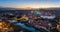 Gorlitz, Germany. Panoramic aerial view of old town at dusk