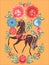 Gorodets horse folk painting