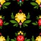 Gorodets painting seamless pattern. Floral ornament. Russian nat