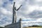 Gortmore, Northern Ireland, UK - September 18 2022 : Manannan Mac Lir Statue by John Darre Sutton - He is a warrior and