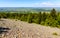 Gory Swietokrzyskie Mountains with Goloborze Lysa Gora stone run slopes on Swiety Krzyz mount hilltop near Nowa Slupia in Poland