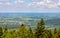 Gory Swietokrzyskie Mountains with Starachowice and Kielce region seen from Swiety Krzyz mount near Nowa Slupia in Poland