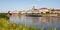 GorzÃ³w Wielkopolski town city panorama at river Warta in Poland