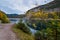 Gosauseen or Vorderer Gosausee lake, Upper Austria. Autumn Alps mountain lake