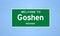 Goshen, Indiana city limit sign. Town sign from the USA.