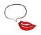 Gossip Red Lips Talking with Speech Bubble