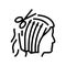 got little haircut removed unnecessary line icon vector illustration