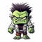 Gothcore Hulk Sticker: Skottie Young Style Frankenstein Monster Concept Art