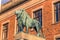 Gothenburg, Sweden - April 14, 2017: Lion statue at the University of Gothenburg, Sweden