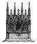 Gothic Altar is an erection the offering vintage engraving