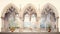 Gothic Arched Windows Ceiling Mural By Decatur Decor