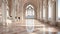 Gothic arches frame ancient altar, spirituality fills grand cathedral generated by AI