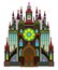 Gothic architectural style. Middle ages in Western Europe. Fantasy illustration of medieval cathedral on white background.