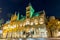 Gothic architecture of Northampton Guildhall building, England.