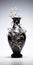 Gothic Art Ceramic Vase With Floral Pattern And Glitters