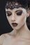 Gothic black beauty makeup portrait