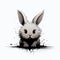 Gothic Bunny: A Cute And Minimalist Illustration With A Dark Twist