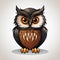 Gothic Cartoon Owl Illustration: Accurate, Detailed, And Colorful Caricature