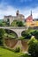 Gothic castle and town Loket, Ohre river, Czech republic