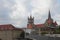 Gothic cathedral in city Lausanne, Switzerland