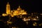Gothic cathedral of Segovia by night, Spain