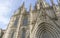 Gothic Catholic Cathedral Facade Barcelona Catalonia Spain. Bui