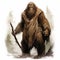 Gothic Cave Art Of Bigfoot: Realistic Brushwork Digital Painting