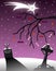 Gothic christmas greeting card with tombstones