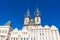 The gothic Church of Our Lady before Tyn  in Prague main square in the unesco historic center, Czech Republic