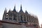 Gothic Church of St. Barbara, northern elevation, the tent-like roof and the walls with flying buttresses, Kutna Hora, Czechia