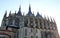 Gothic Church of St. Barbara, northern elevation, the tent-like roof and the walls with flying buttresses, Kutna Hora, Czechia