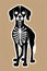 Gothic Cute Dog Skeleton Illustration