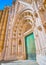 The Gothic decorations of the Puerta del Principe Prince`s Gate of Seville Cathedral, Spain