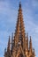 Gothic detail of the steeple of Cathedral of the Holy Cross and