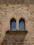 Gothic double window in SigÃ¼enza. Spain.