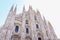 Gothic Exterior of Milan Cathedral in Milan City, Italy