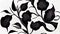 Gothic flowers floral print black white drawing