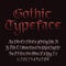 Gothic font alphabet font. Blackletter fracture letters symbols and numbers.