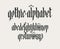 Gothic font. Full set of letters of the English alphabet