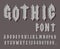 Gothic font. Medieval letter and digit. Awesome Alphabet. Font f