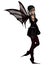Gothic Halloween Fairy with Black Pigtails - Side View