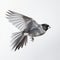 Gothic-inspired Grey Finch In Flight - Naturalistic Portrait In 8k