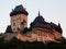 Gothic Karlstejn Castle at Sunset in Bohemia Czech Republic