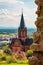 The gothic Katharinenkirche in Oppenheim in Rheinhessen