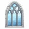 Gothic Morbidness: A Modern And Sleek Cartoon Window With Stone Ornaments