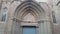 Gothic portal of the church of San Miguel de Cardona, Huesca, Spain, Europe
