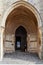 Gothic portal of the Evora Cathedral or See, the largest cathedral in Portugal.